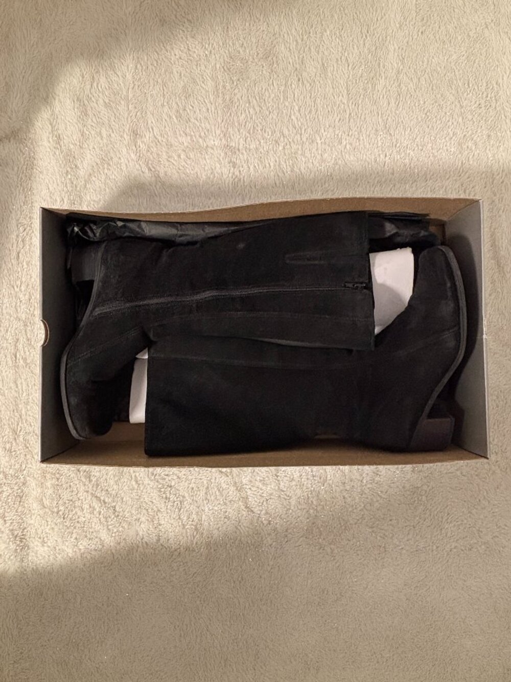 La Canadienne Janelle Black Suede Knee-High Side-Zip Boots